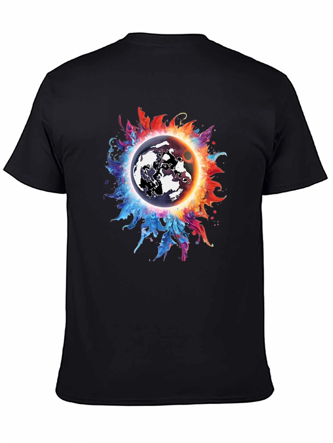 Black Cosmic Eclipse Graphic Tee - Black T-Shirt view 4