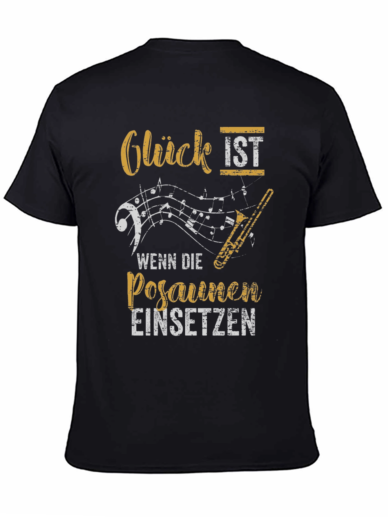 Black Gluck Ist Trombone Player T-Shirt view 4
