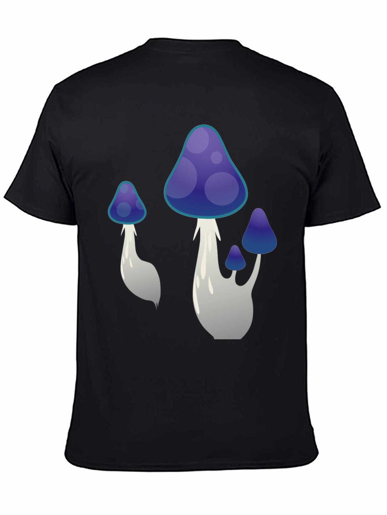 Black Mushroom Graphic Tee - Black Cotton Blend view 4