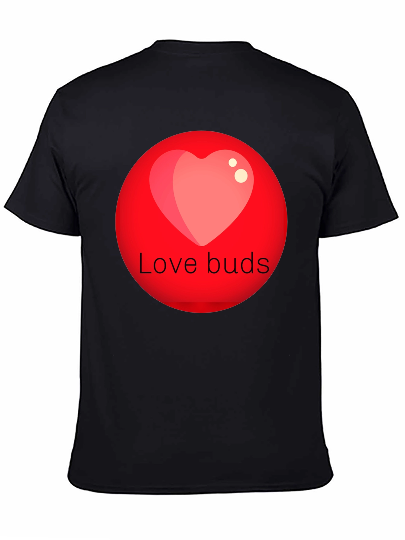 Black Love Buds Graphic Tee - Black Crew Neck view 4