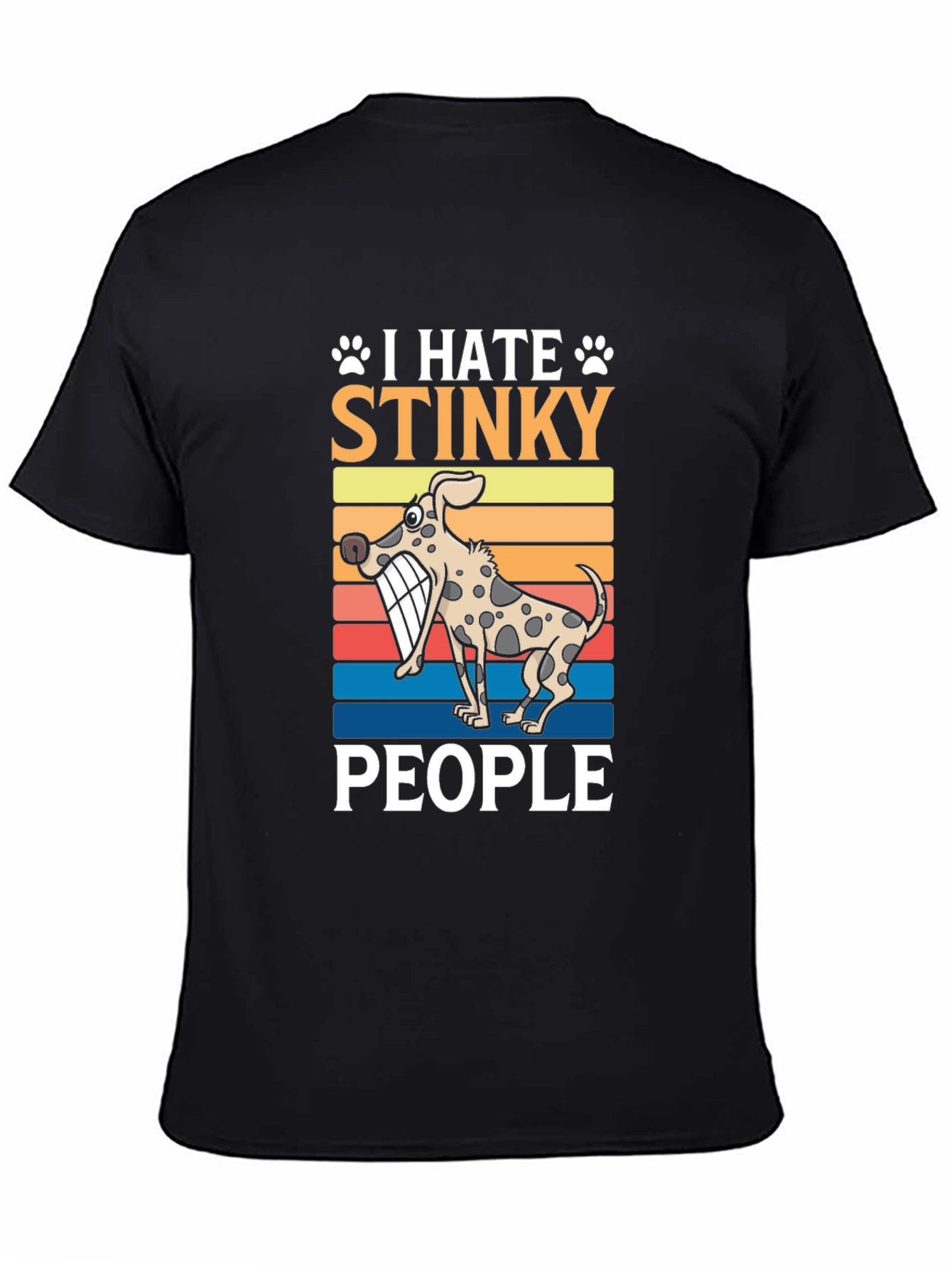 Black I Hate Stinky People Graphic Tee - Dog Lover T-Shirt view 4