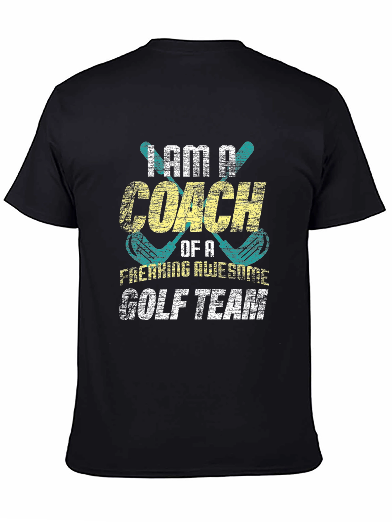 Black Golf Coach T-Shirt - Awesome Team Graphic Tee view 4
