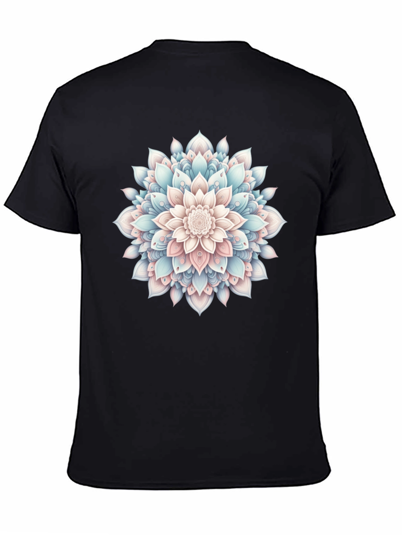 Black Mandala Flower Graphic Tee - Casual Style view 4