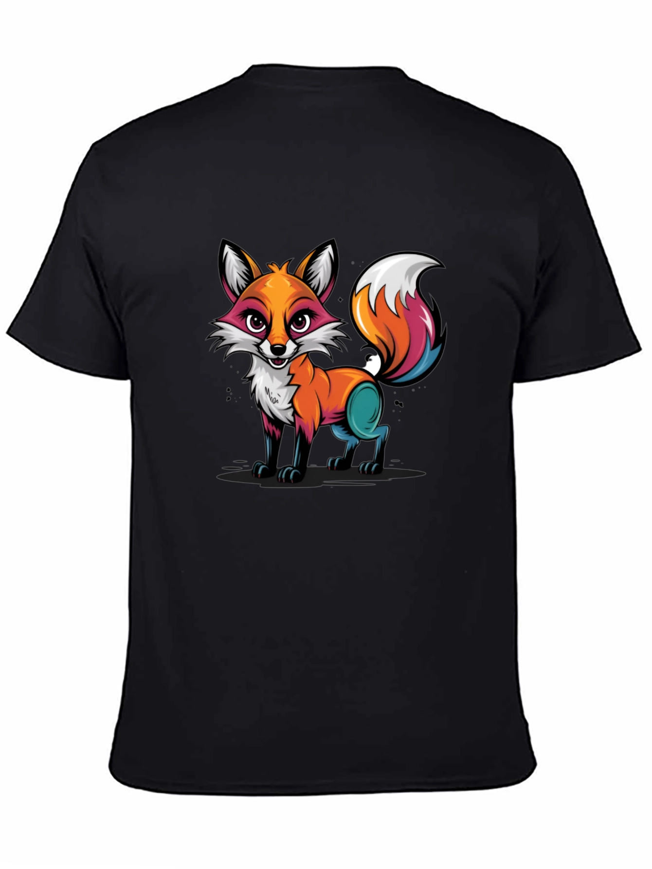 Black Fox Graphic T-Shirt - Unique Colorful Design view 4