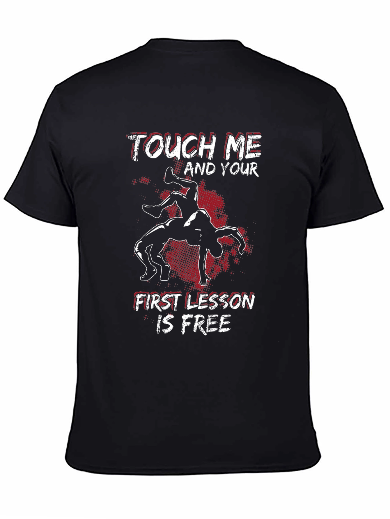 Black Touch Me Wrestling Graphic Tee view 4