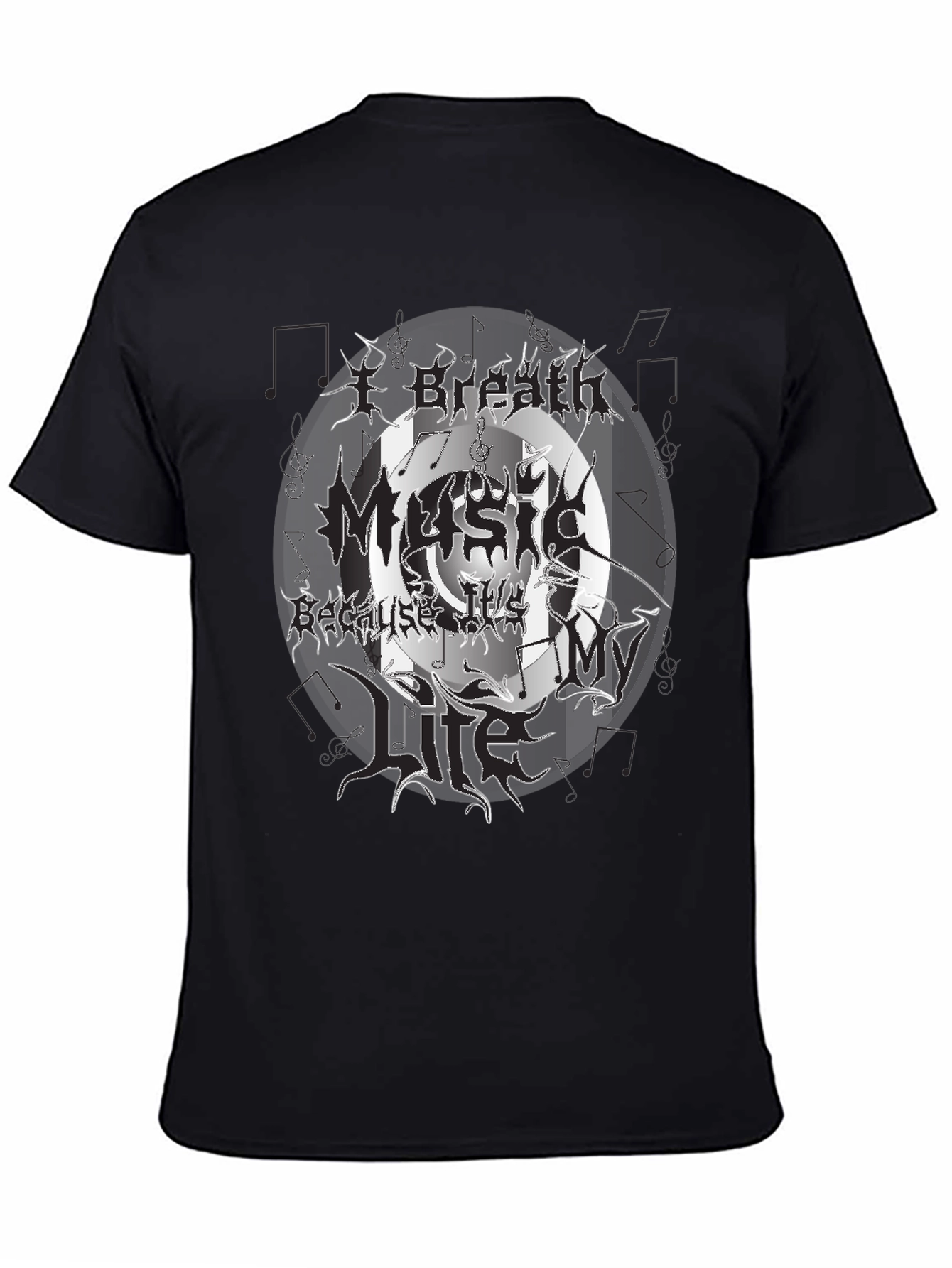Black Black Music My Life Graphic Tee view 4