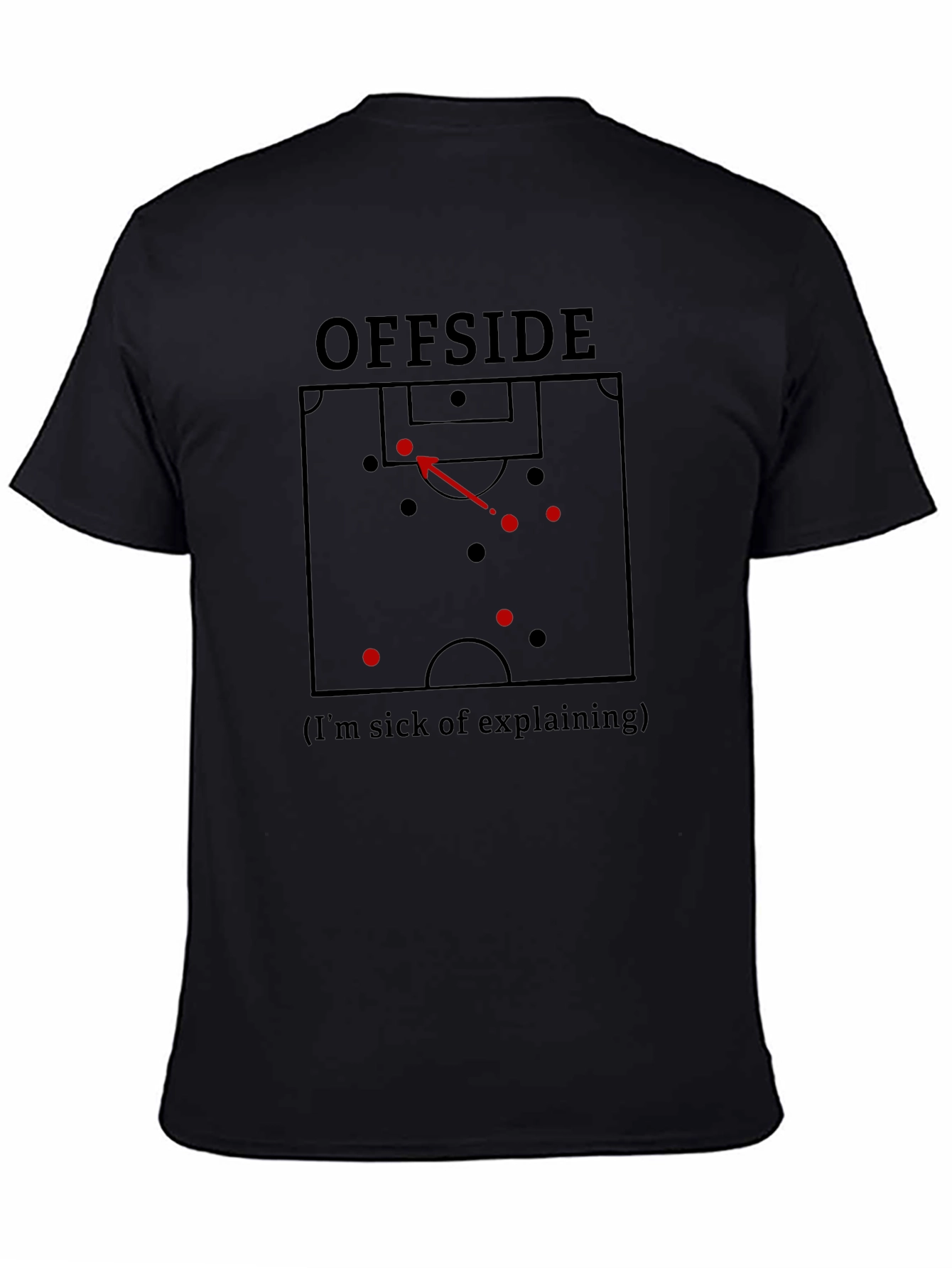 Black Offside Soccer Rule Graphic T-Shirt  view 4