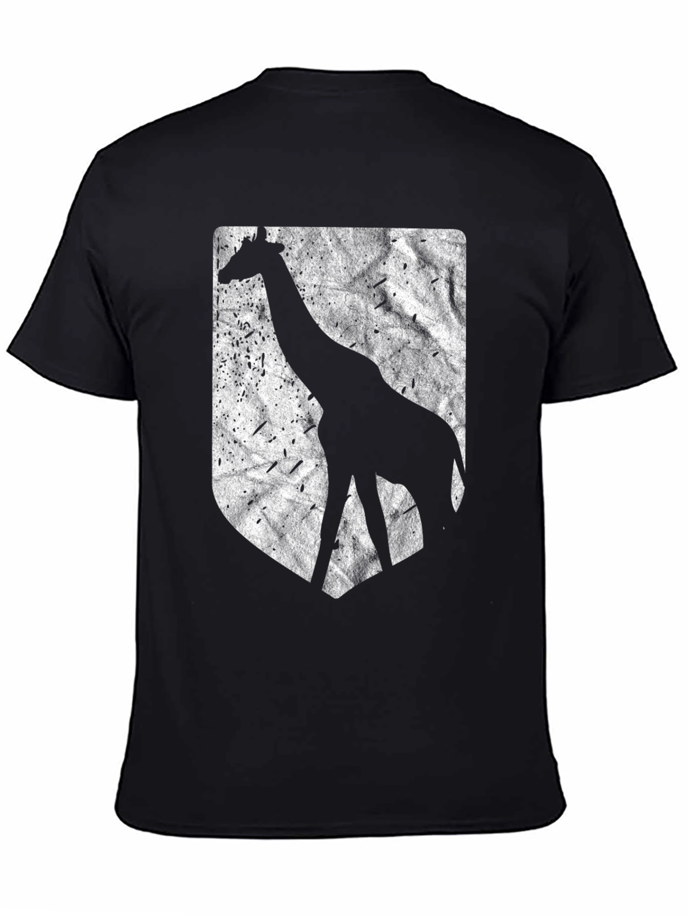 Black Giraffe Silhouette Graphic Tee - Black Cotton Blend view 4