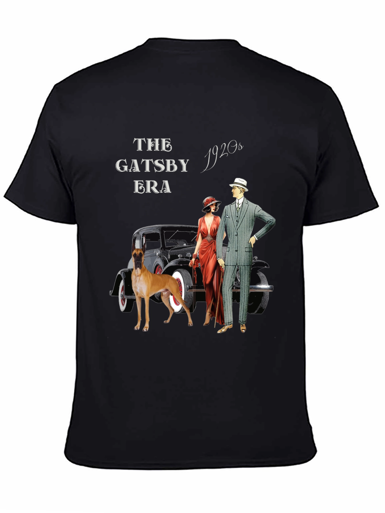 Black Gatsby Era T-Shirt: Vintage 1920s Style view 4