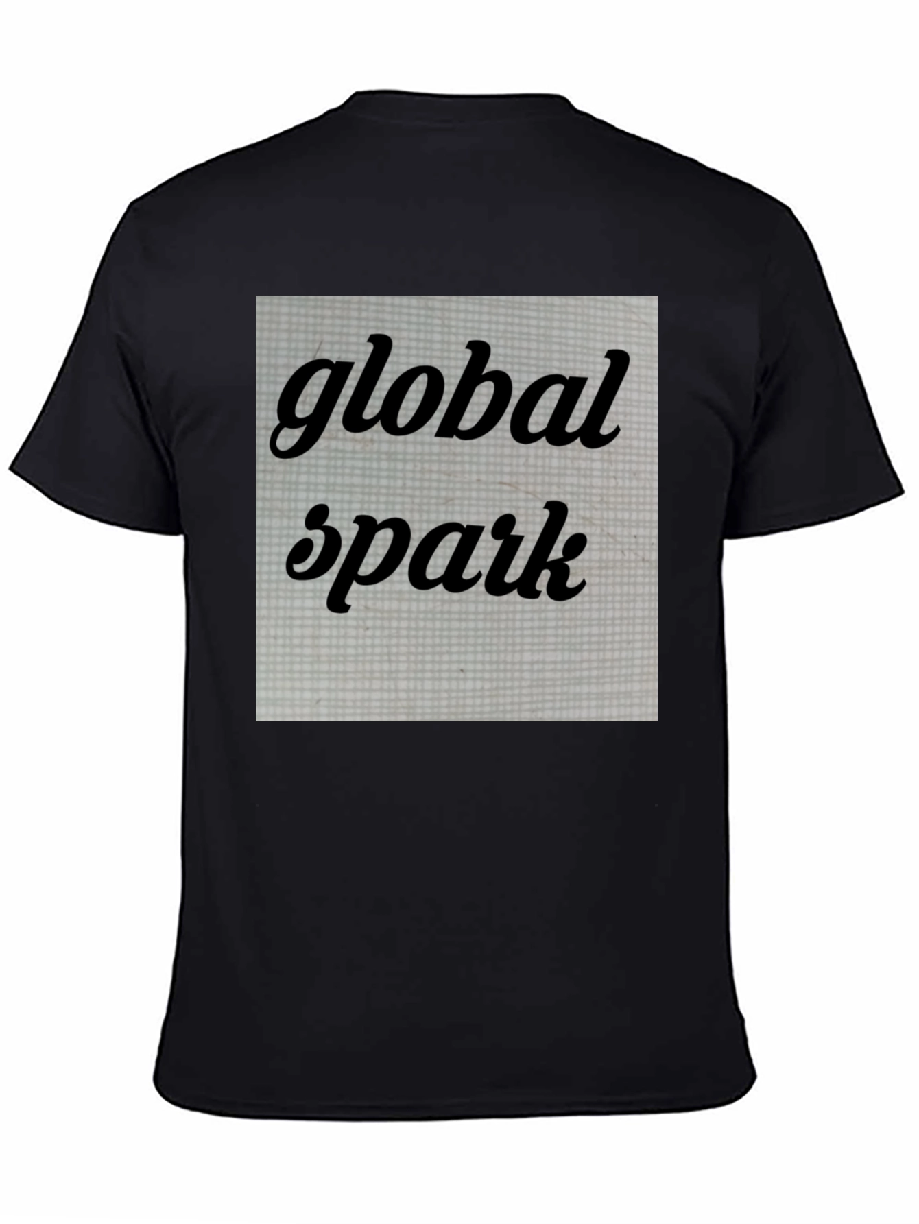 Black Global Spark Graphic Tee - Trendy Black T-Shirt view 4
