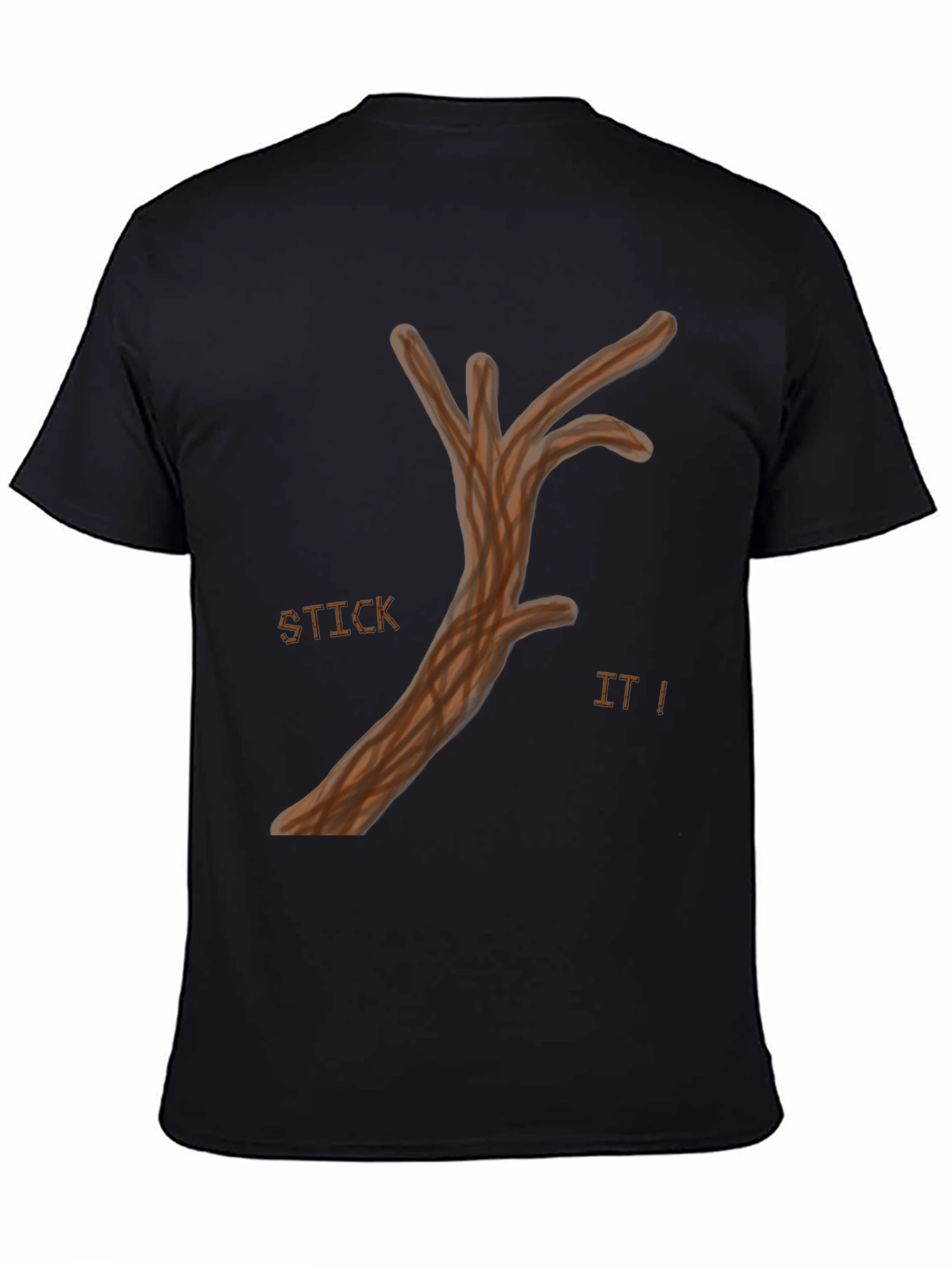 Black Humorous "Stick It!" Graphic Tee - Casual Comfort view 4