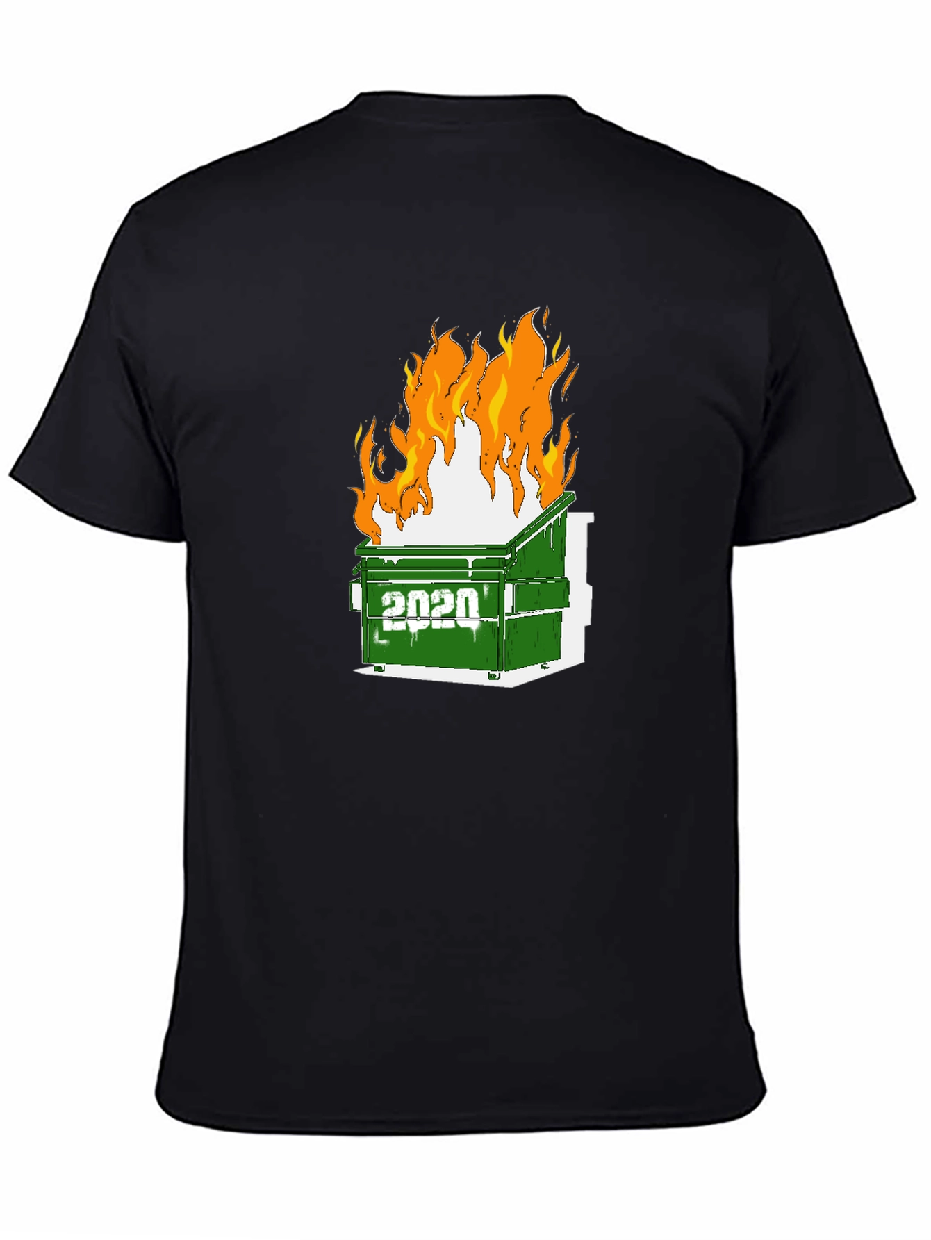 Black 2020 Dumpster Fire Graphic Tee - Unisex Black T-Shirt view 4