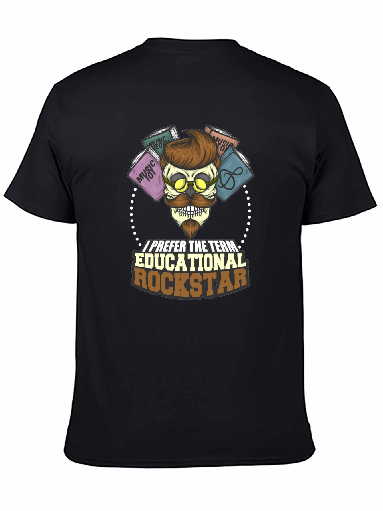 Black Educational Rockstar T-Shirt: Music Lover's Tee view 4