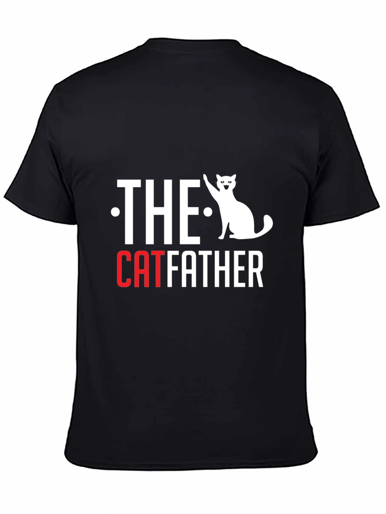 Black The Catfather T-Shirt - Funny Cat Lover Tee view 4