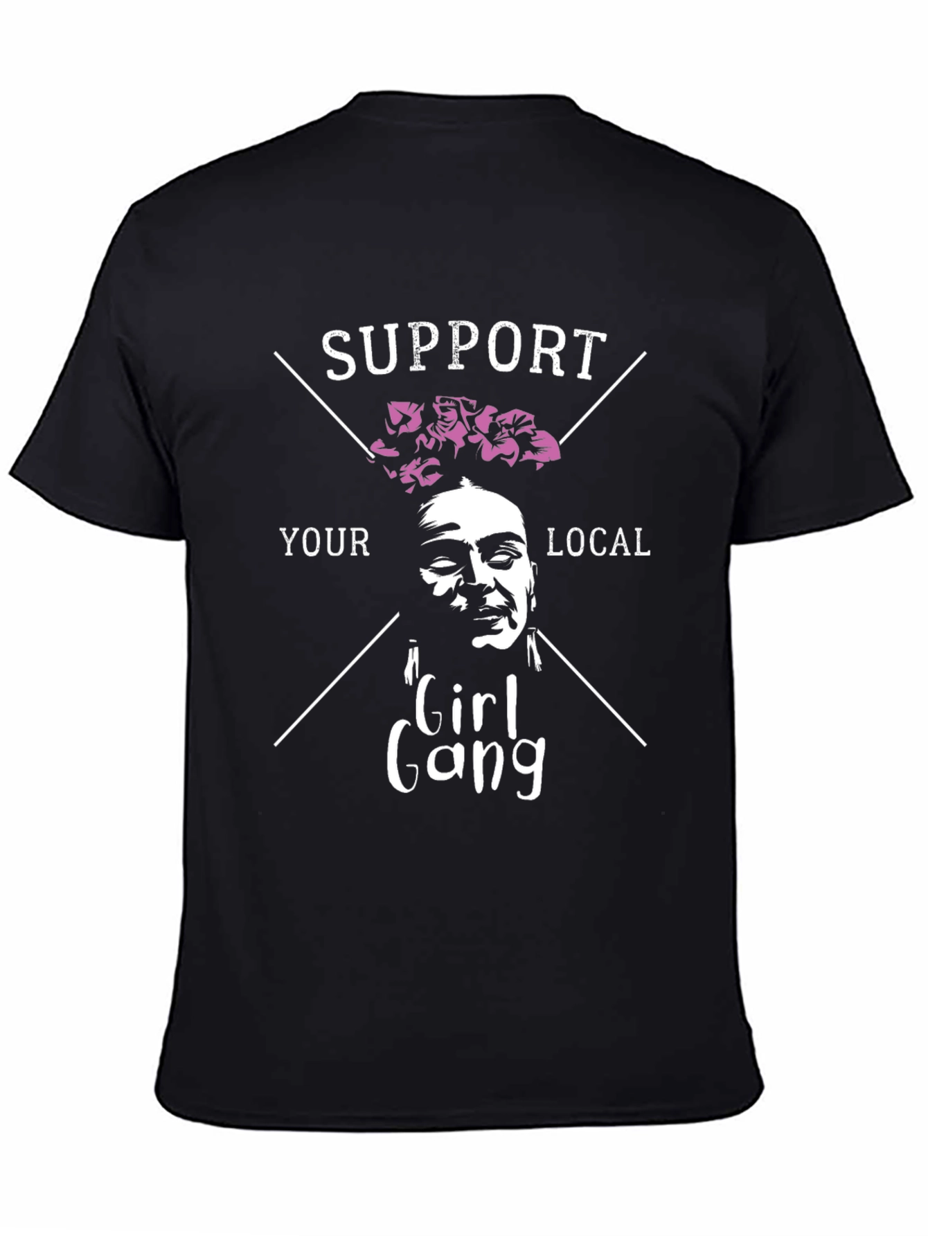 Black Support Your Local Girl Gang T-Shirt view 4