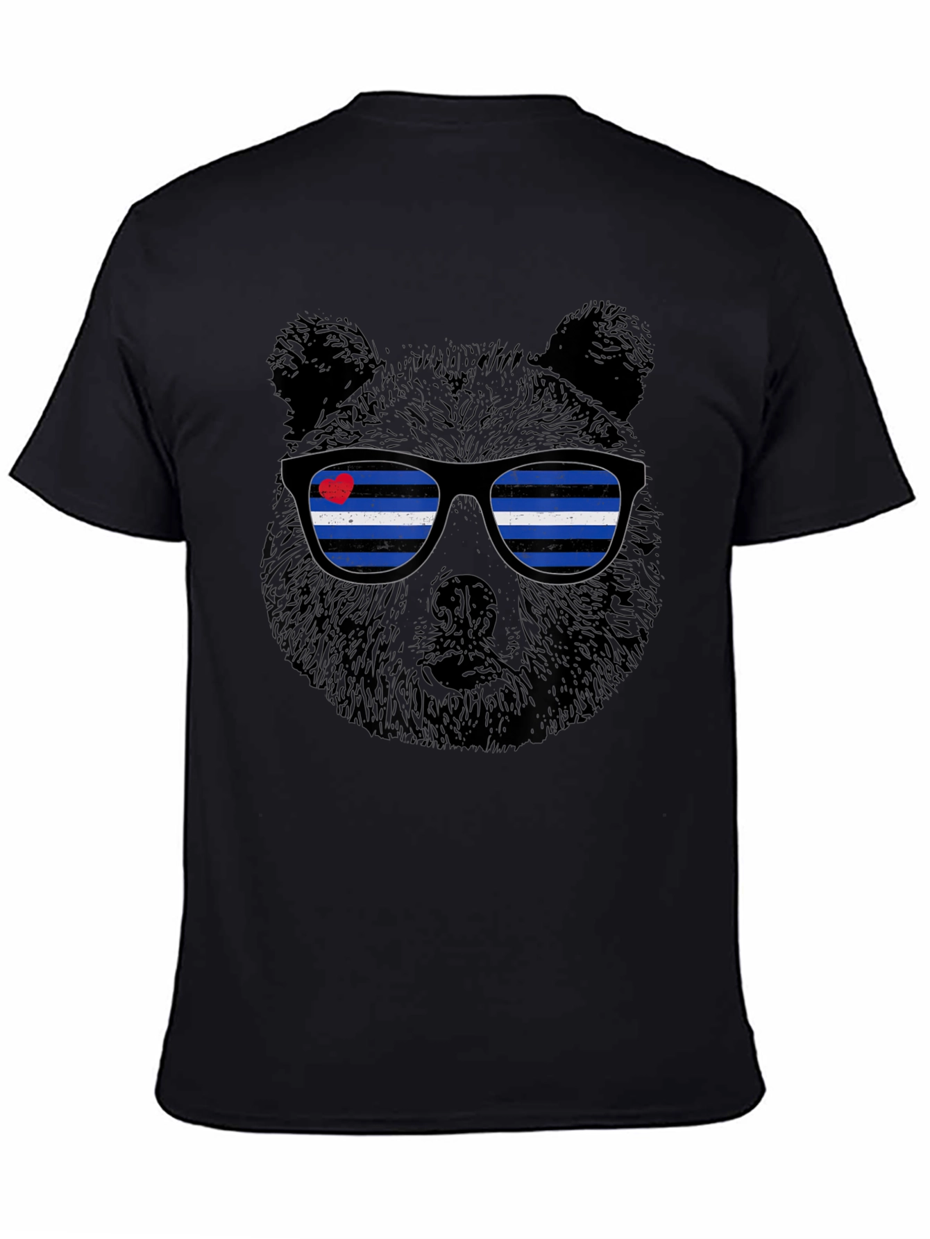 Black Bear Pride T-Shirt - Leather Flag Sunglasses view 4