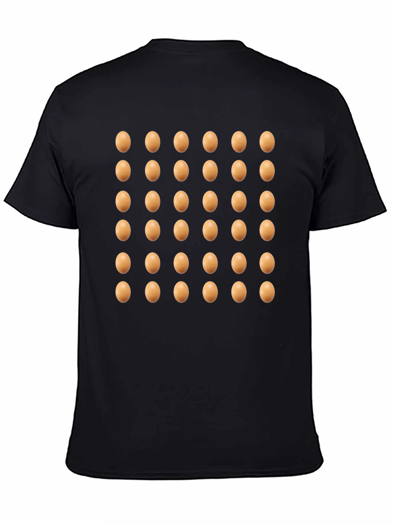 Black Egg Pattern T-Shirt - Casual Black Tee view 4