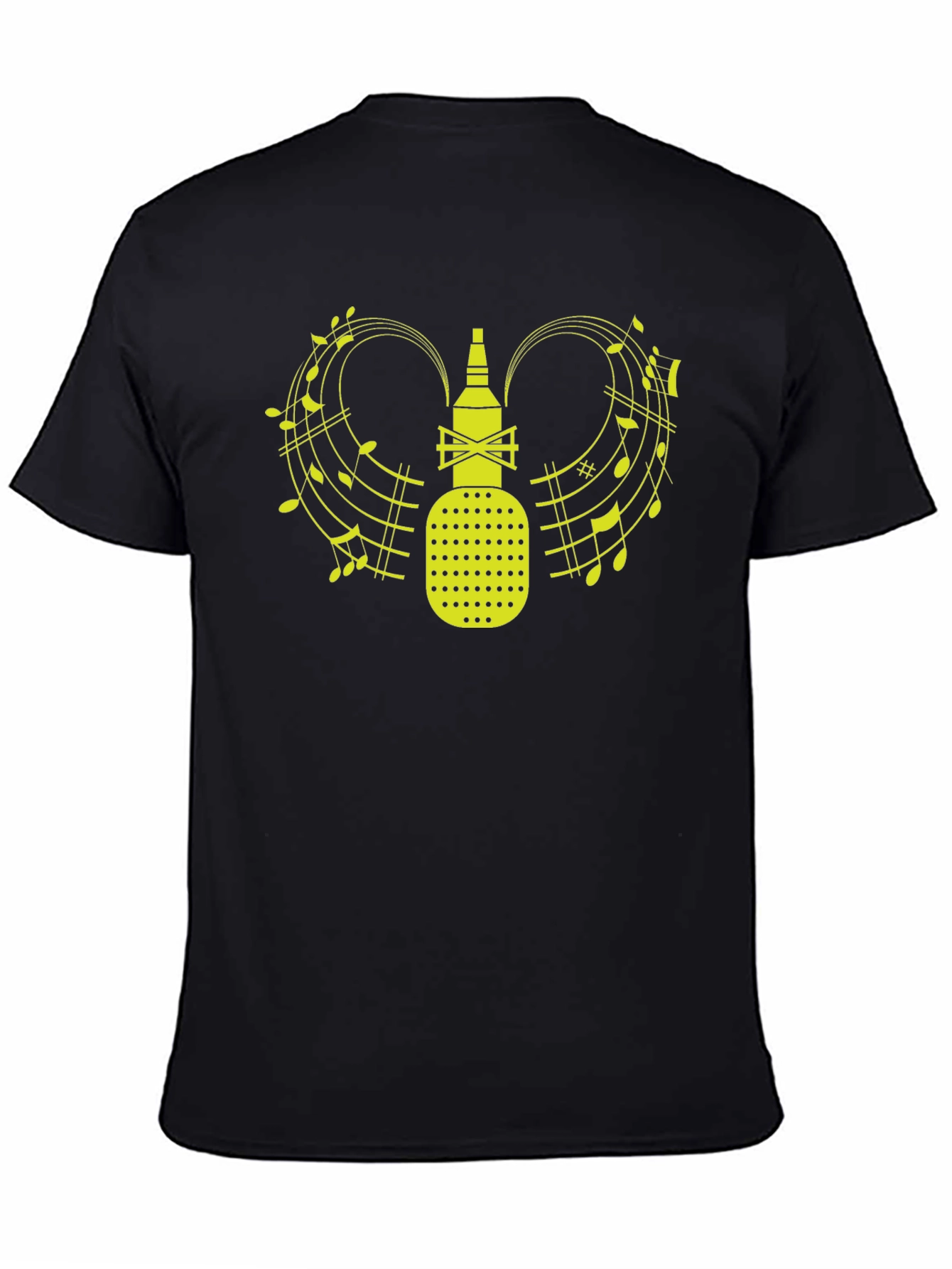 Black Music Microphone Graphic Tee view 4