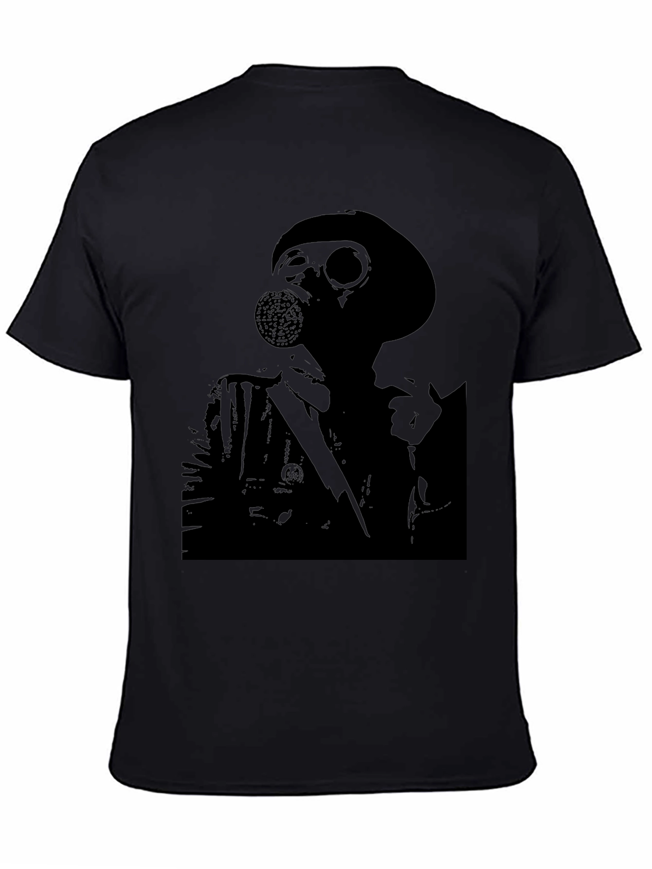 Black Dark Gas Mask Graphic Tee - Men's Black T-Shirt view 4