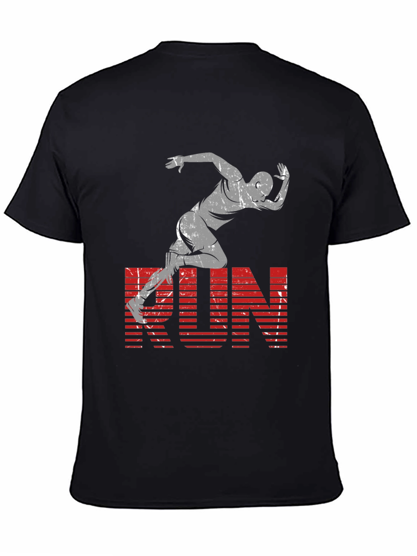 Black Men's Black RUN Graphic Tee view 4