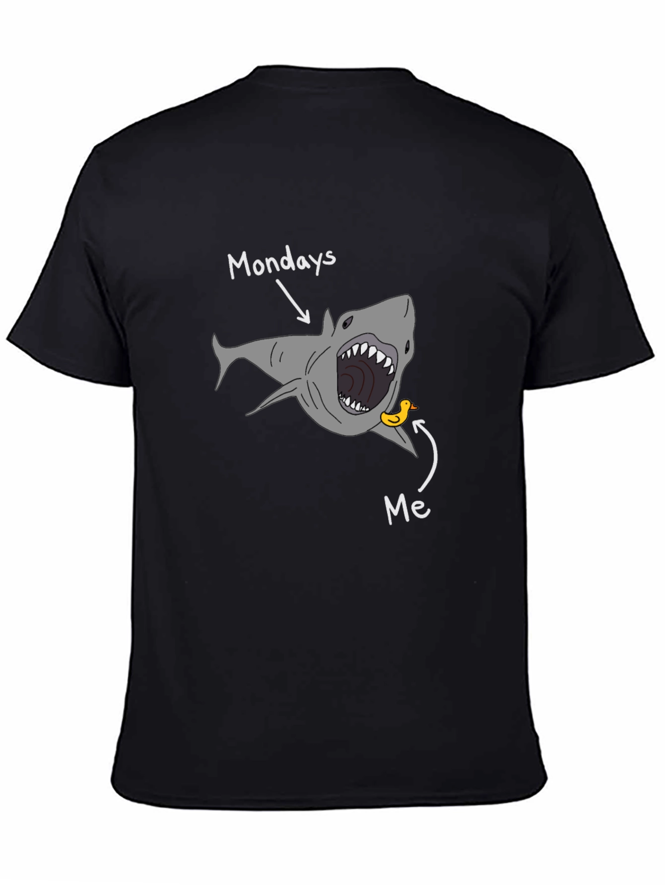 Black Mondays Shark Attack T-Shirt - Funny Graphic Tee view 4
