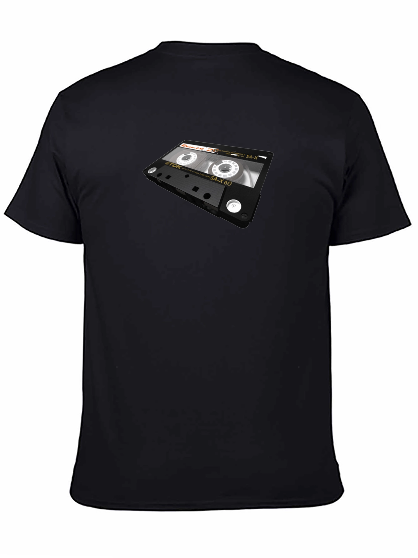 Black Retro Cassette Tape Graphic T-Shirt view 4