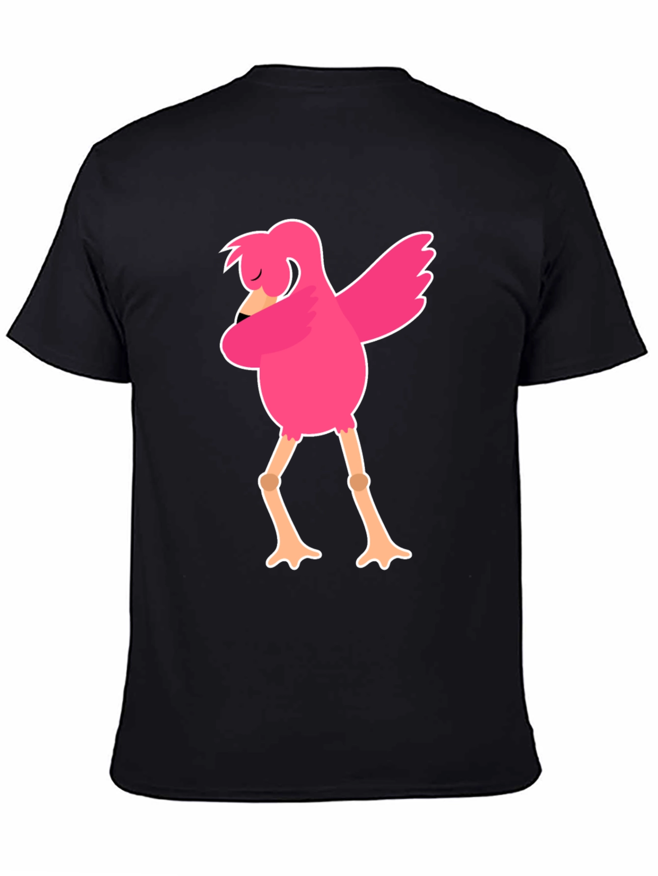 Black Funny Flamingo Dab Dance Black T-Shirt view 4