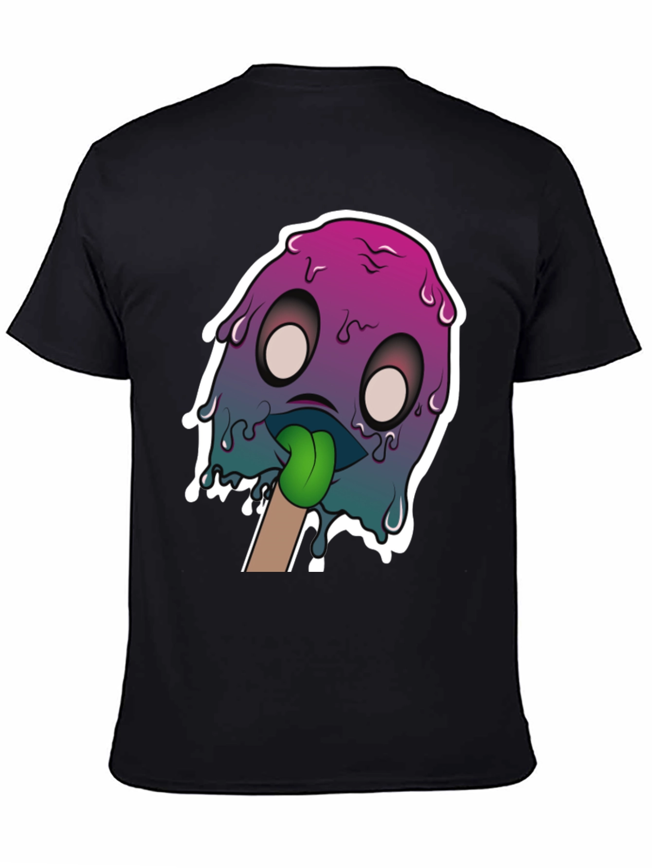 Black Melting Monster Graphic Tee - Unique Design view 4