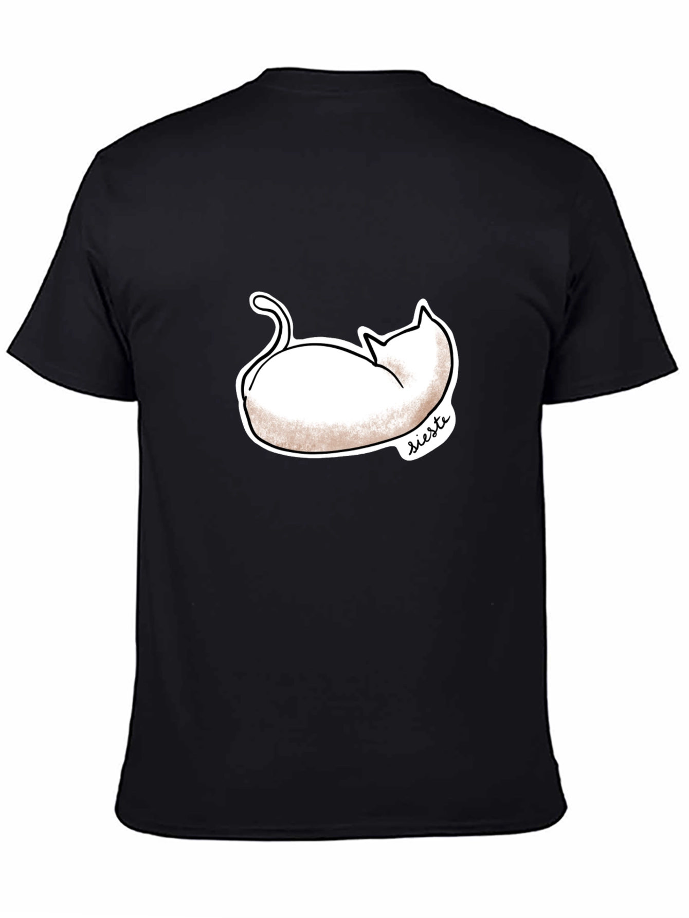 Black Siesta Cat T-Shirt - Relaxed Fit view 4