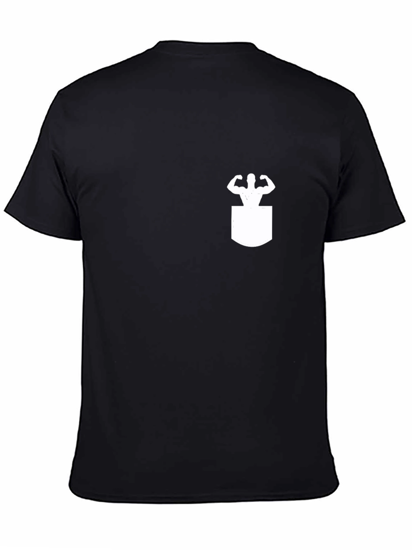 Black Muscle Man Pocket Tee - Gym Humor T-Shirt view 4