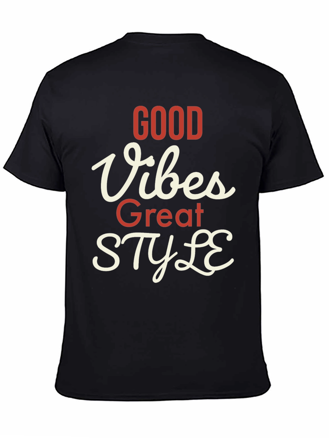 Black Good Vibes Great Style T-Shirt view 4