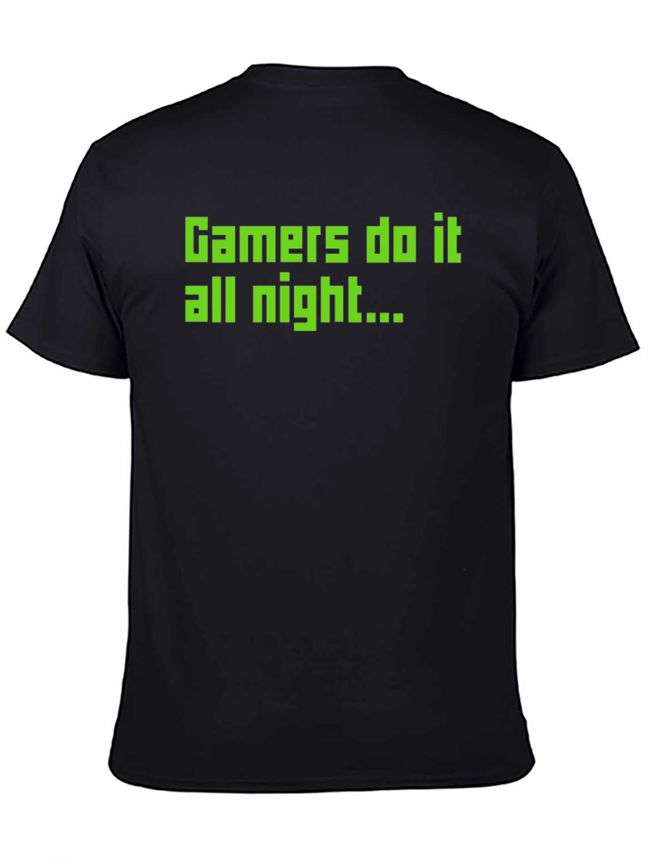 Black Gamer Do It All Night Black T-Shirt view 4