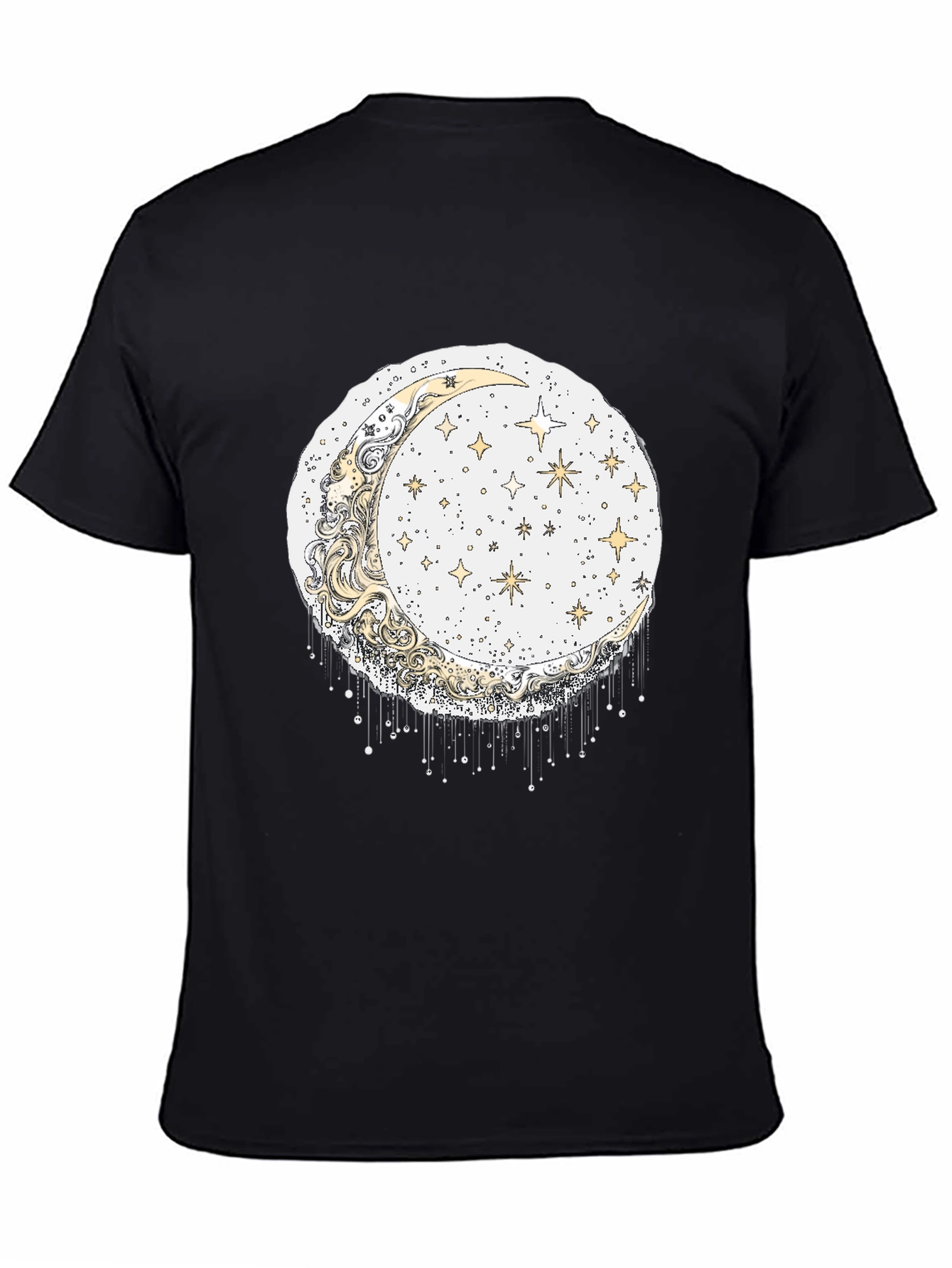 Black Celestial Moon & Stars Graphic Tee view 4