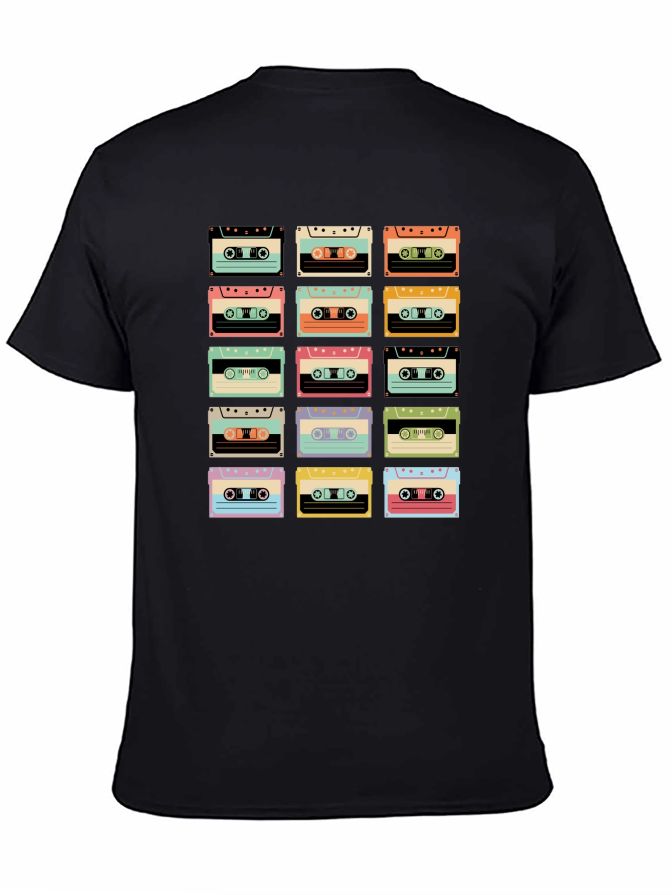 Black Retro Cassette Tape Graphic Tee view 4