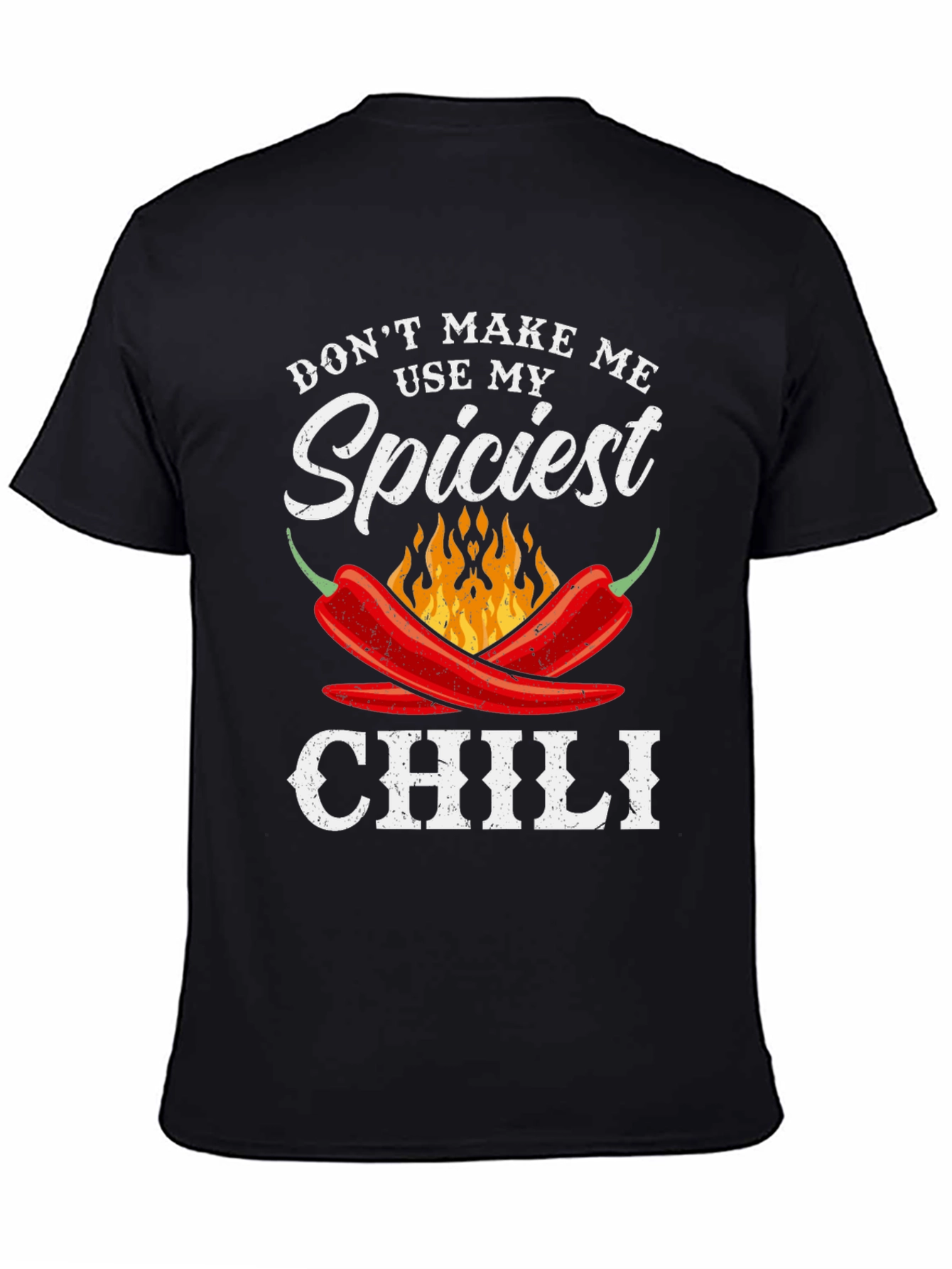 Black Spiciest Chili Funny T-Shirt view 4