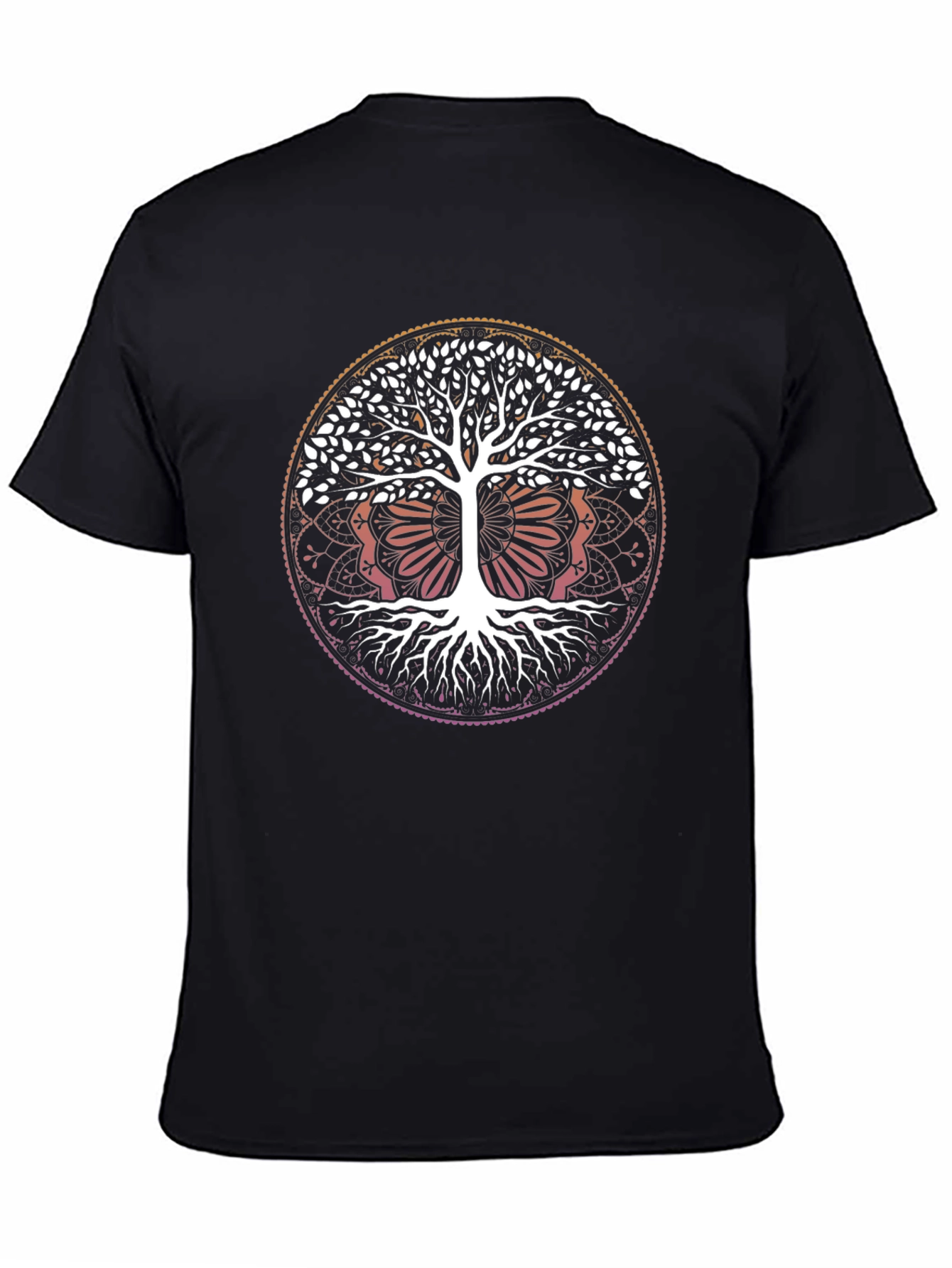 Tree of Life Mandala Graphic Tee - Unisex Black T-Shirt - 4