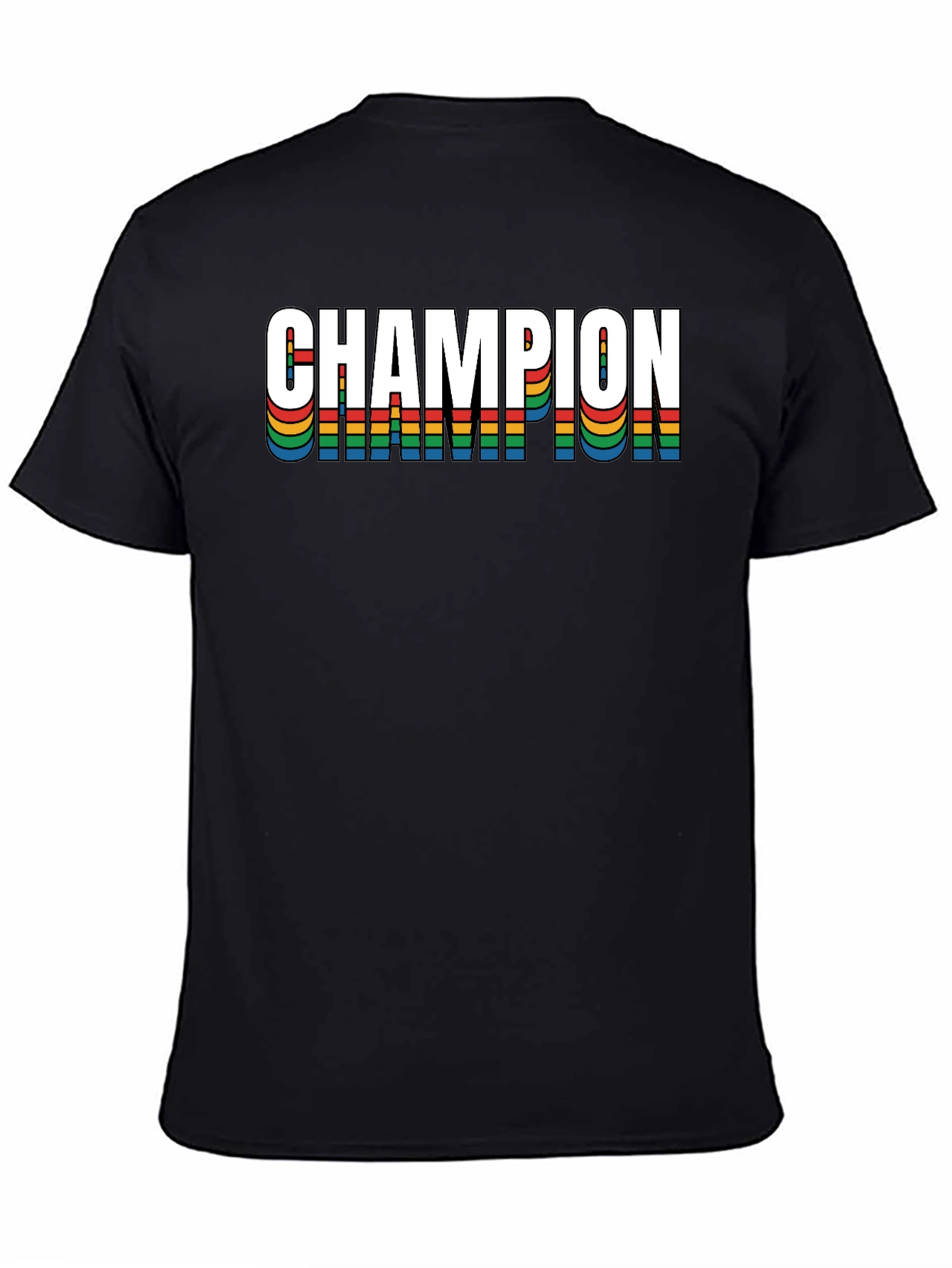 Black Champion Rainbow Retro Tee view 4