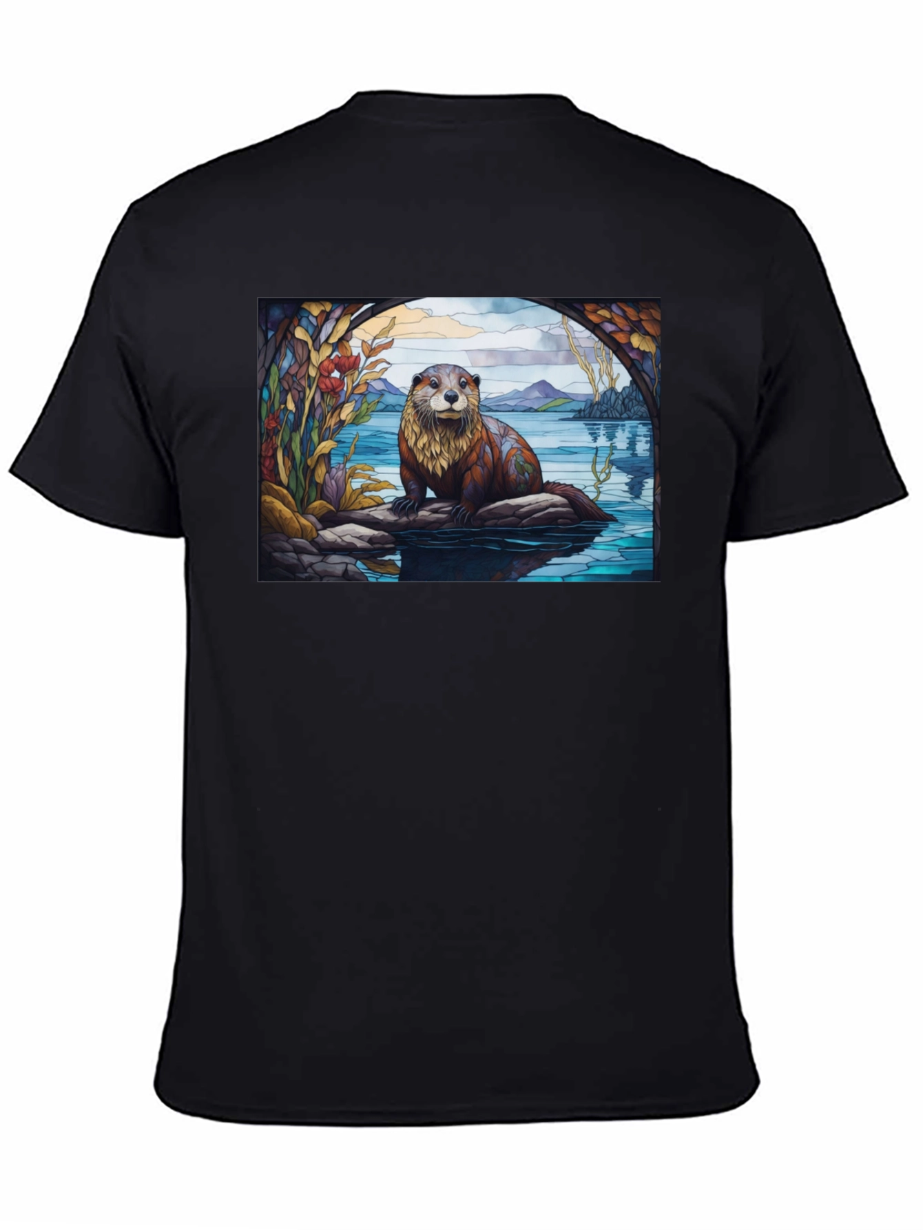 Black Otter Graphic Tee - Nature Lover's T-Shirt view 4