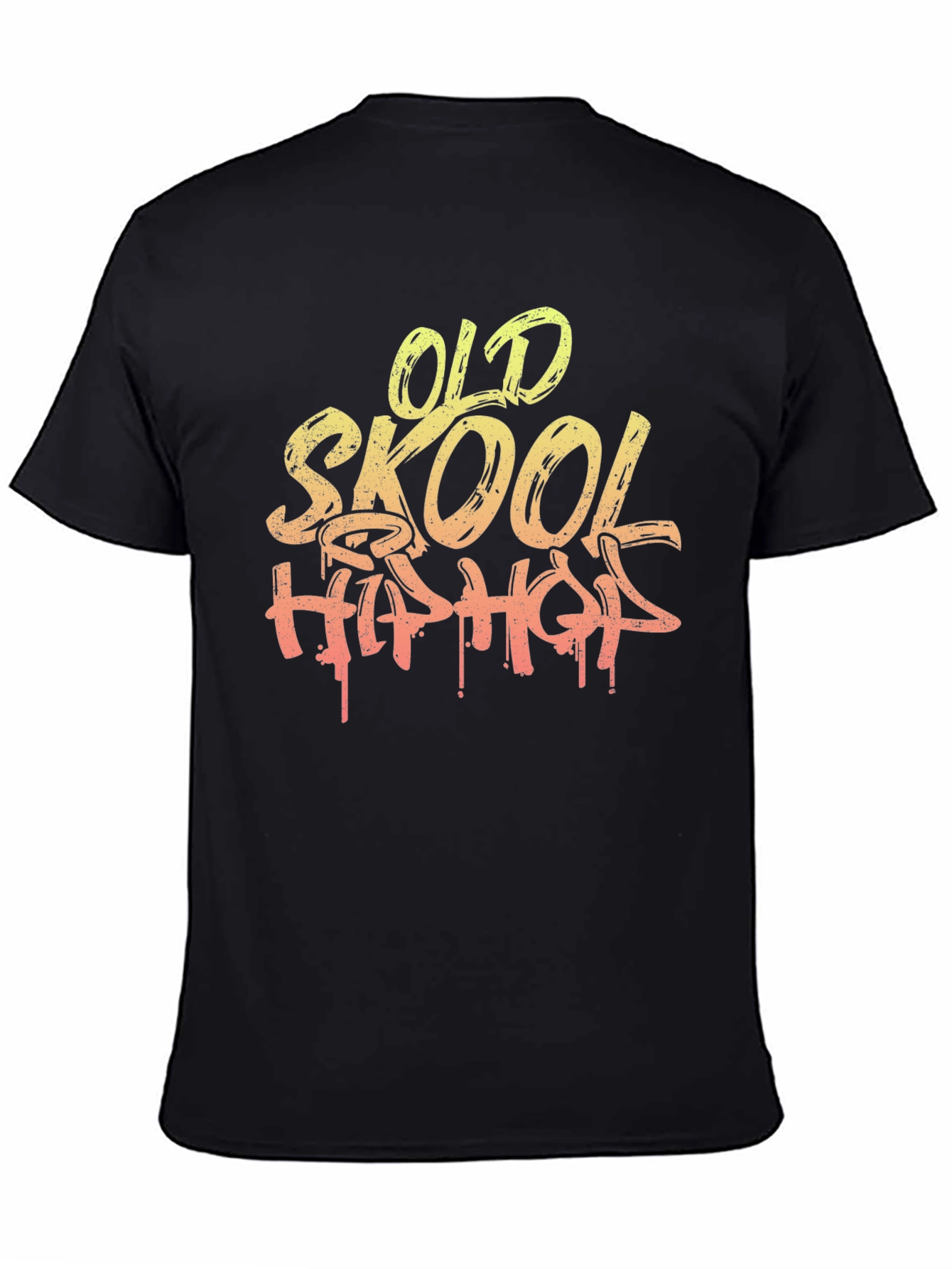 Black Old Skool Hip Hop Graphic T-Shirt - Black view 4