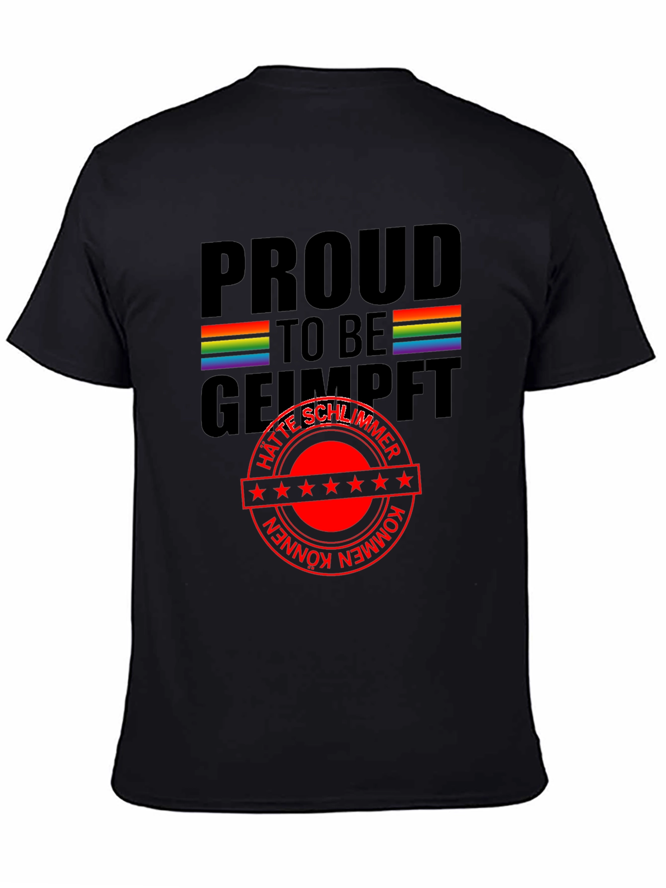 Black Proud to be Geimpft T-Shirt view 4