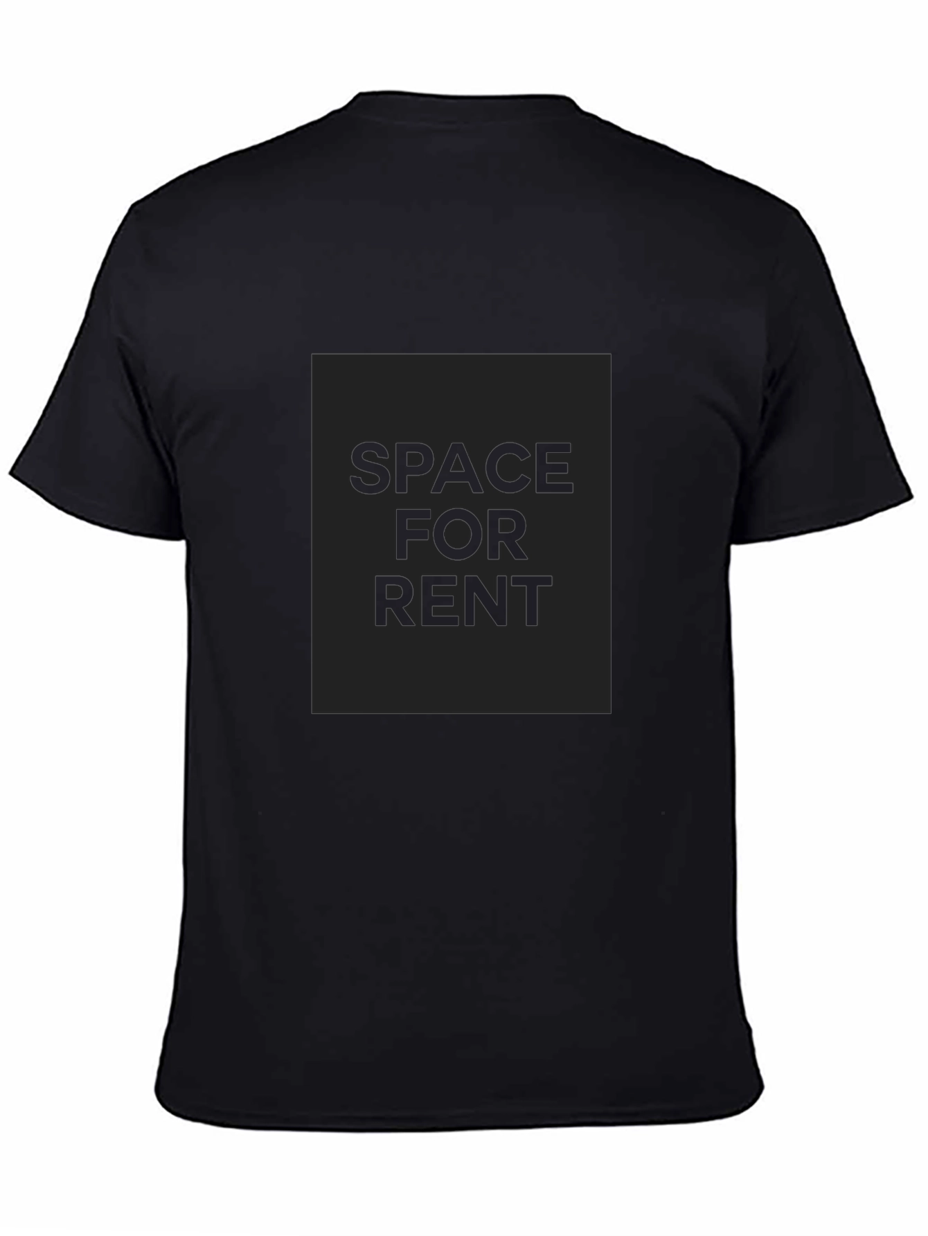 Black Men's Black Crew Neck T-Shirt - Space for Rent view 4