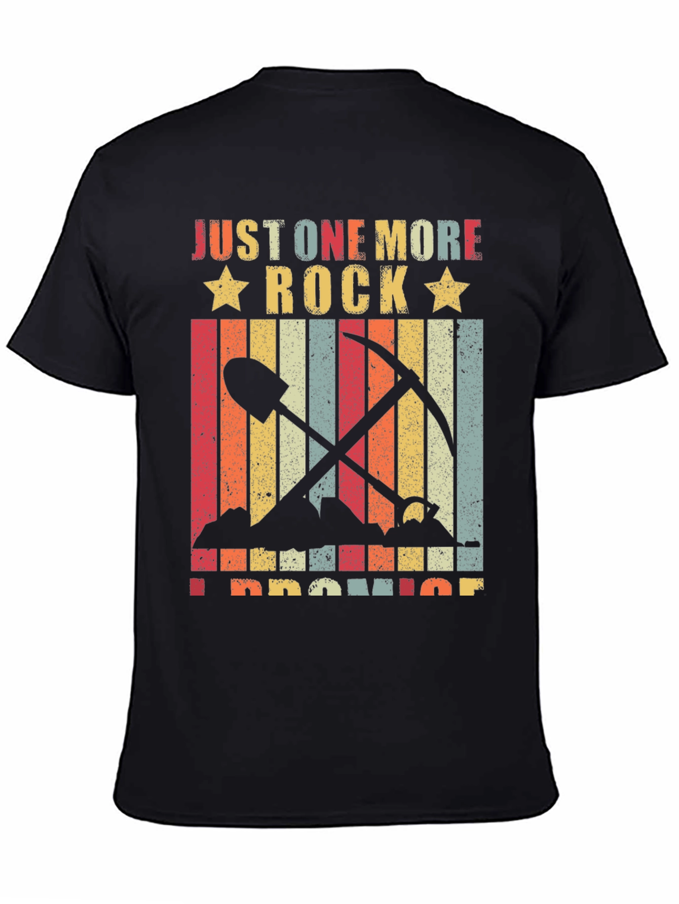 Black Just One More Rock T-Shirt - Mineral Collector Tee view 4