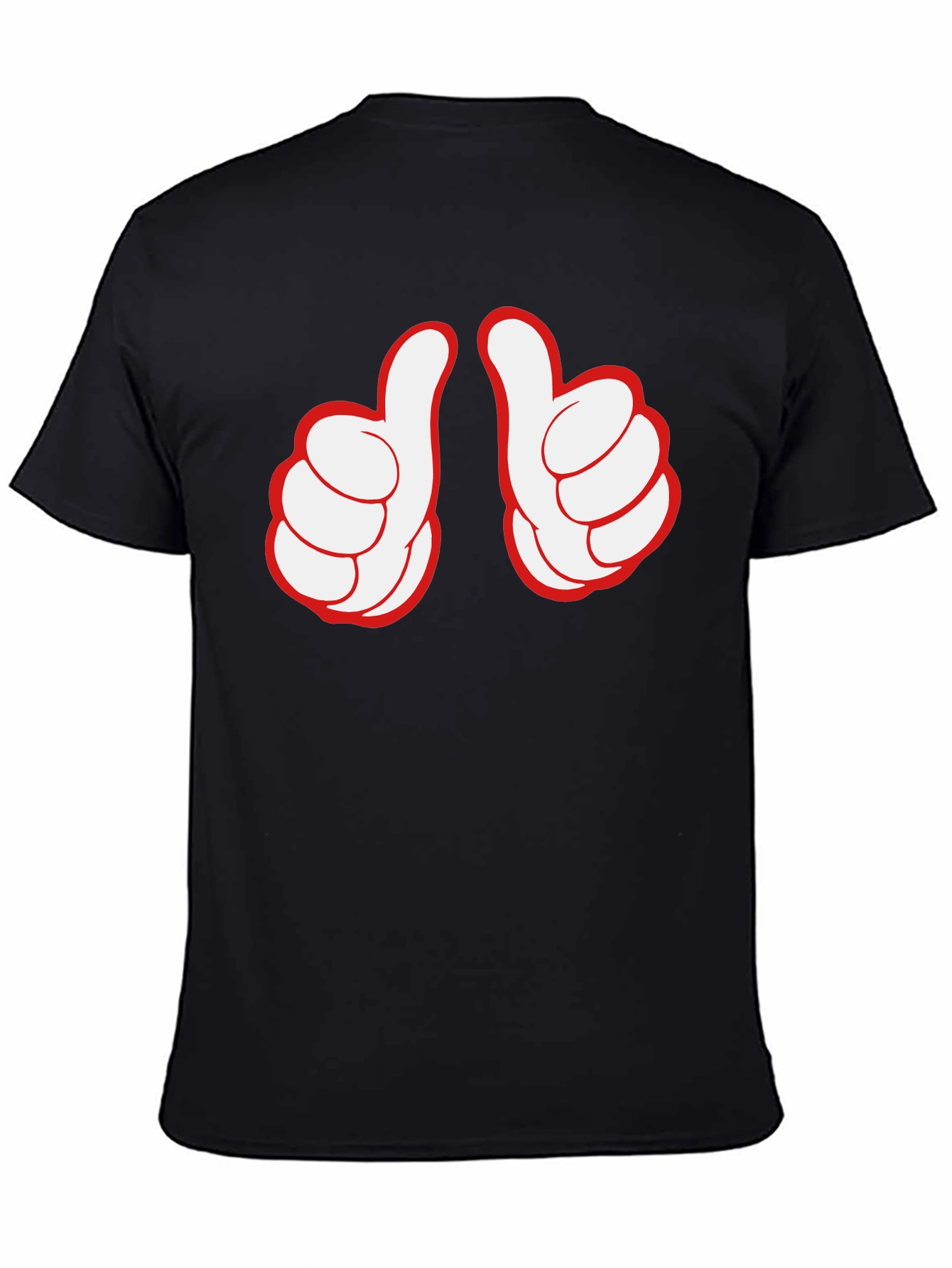 Black Thumbs Up Graphic Tee - Black Crew Neck view 4