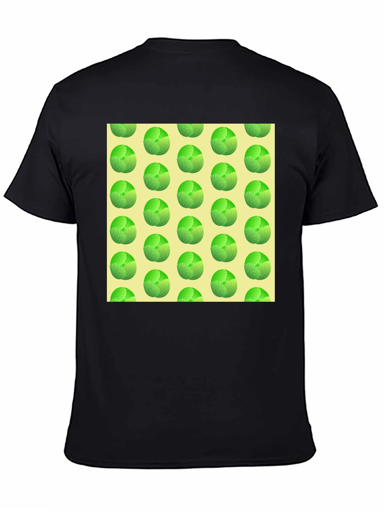 Black Cabbage Pattern T-Shirt view 4