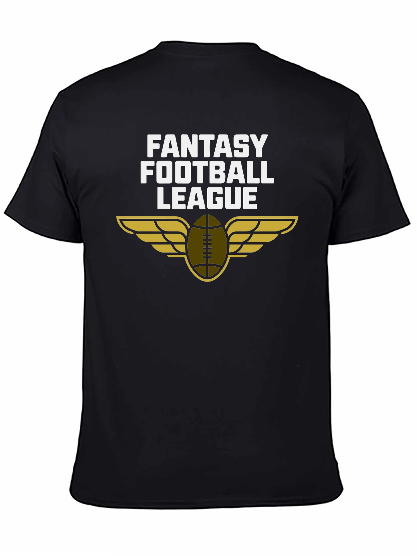 Black Fantasy Football League Graphic T-Shirt view 4