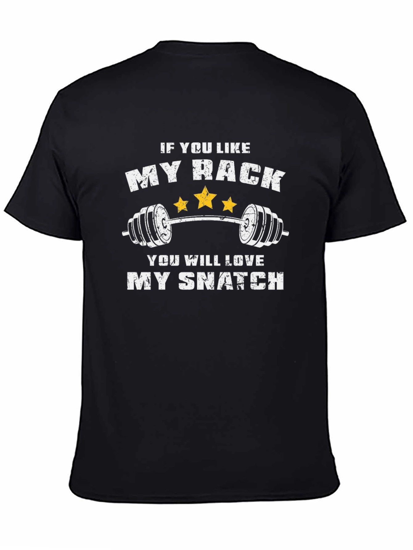 Black Funny Weightlifting T-Shirt - If You Like My Rack view 4
