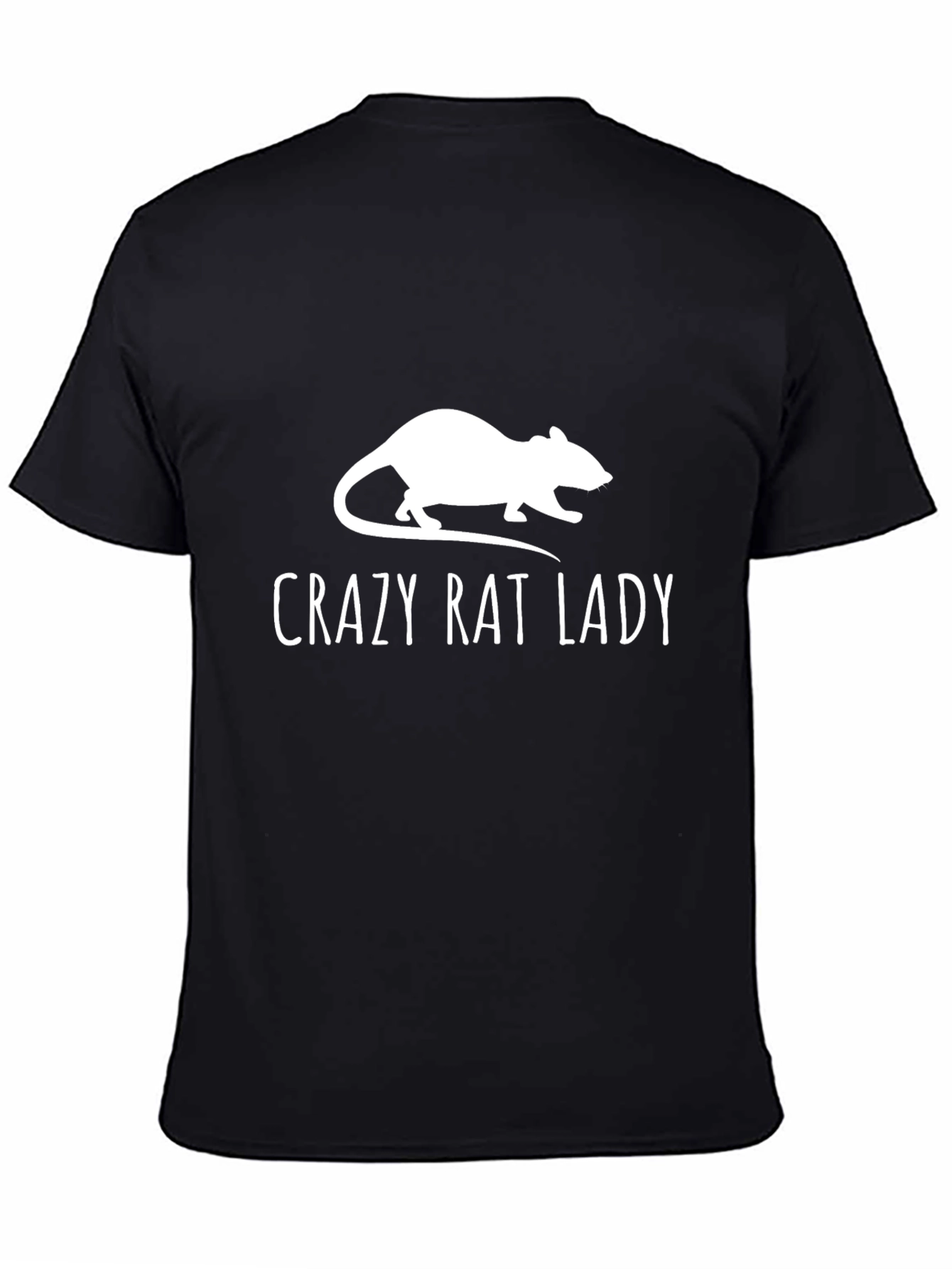 Black Crazy Rat Lady T-Shirt - Funny Pet Owner Tee view 4