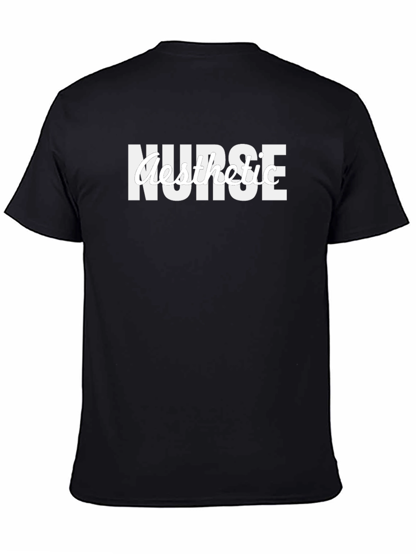 Black Nurse Aesthetic Graphic Tee - Black Cotton T-Shirt view 4