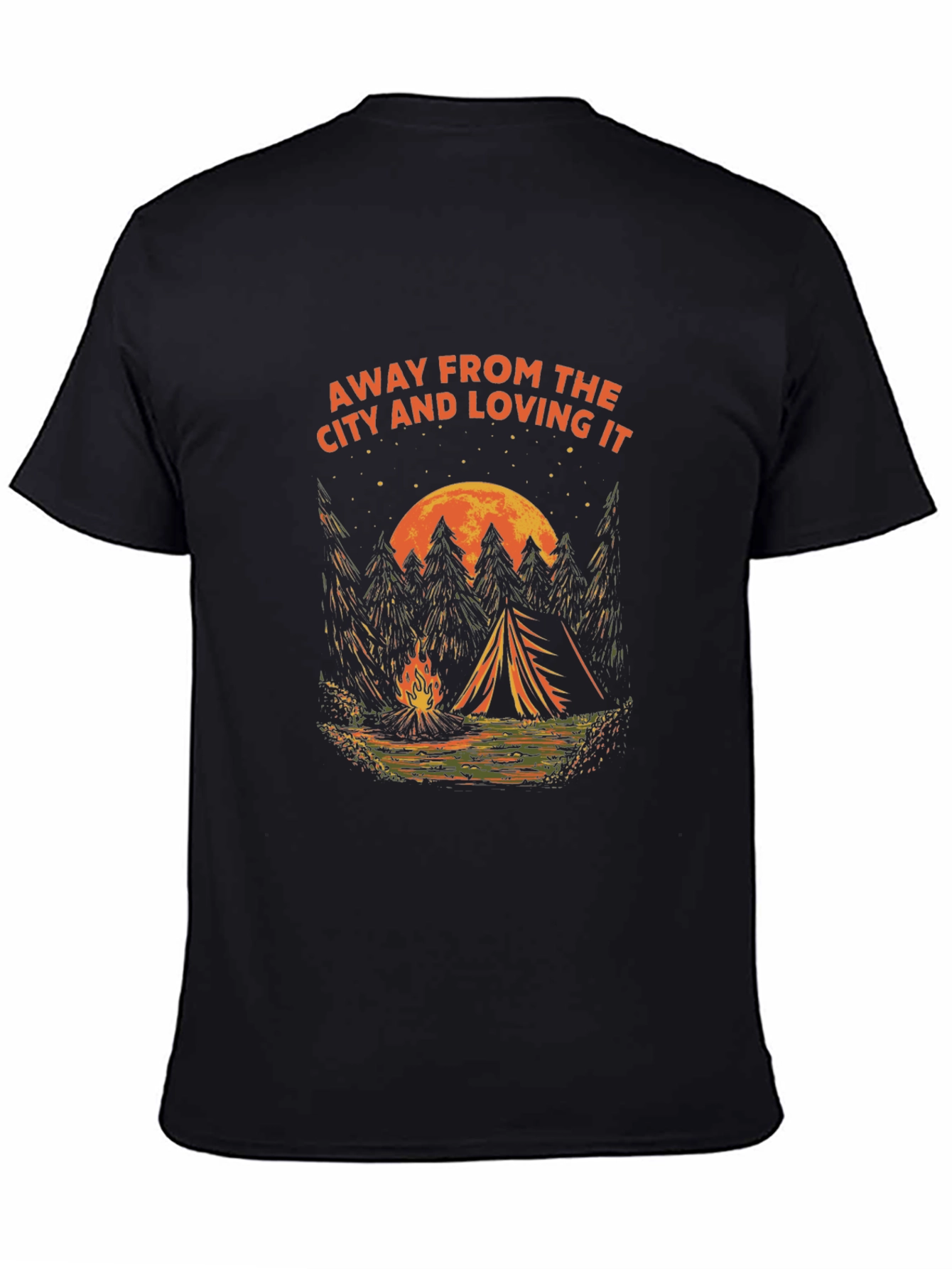 Black Camping Adventure Black T-Shirt view 4