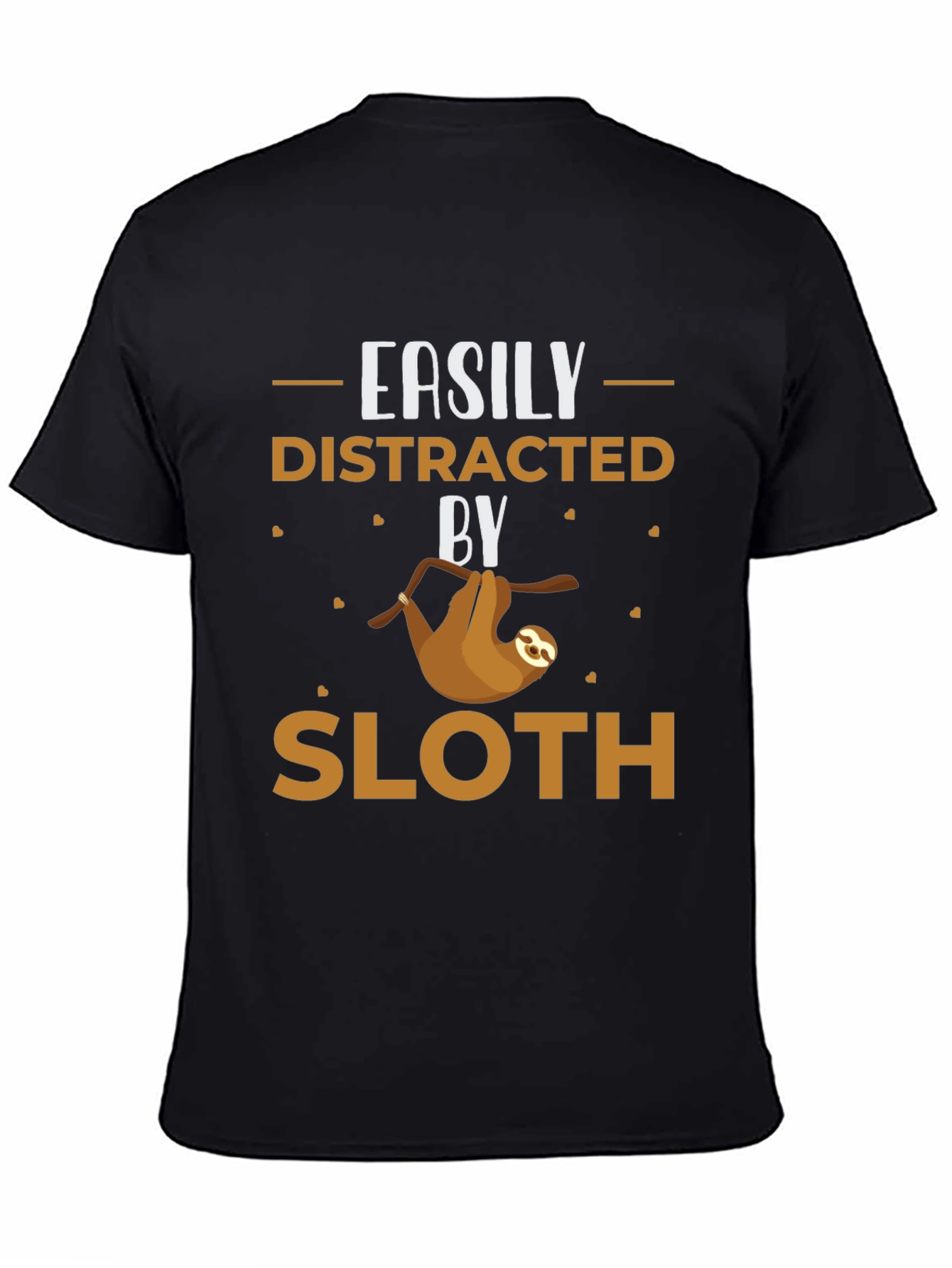 Black Easily Distracted By Sloth Graphic Tee view 4
